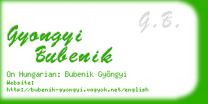 gyongyi bubenik business card